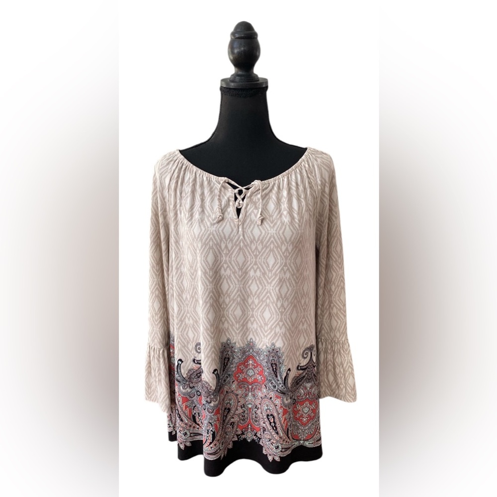 Cato: Boho Bohemian Blouse with Flare Bell Sleeves
